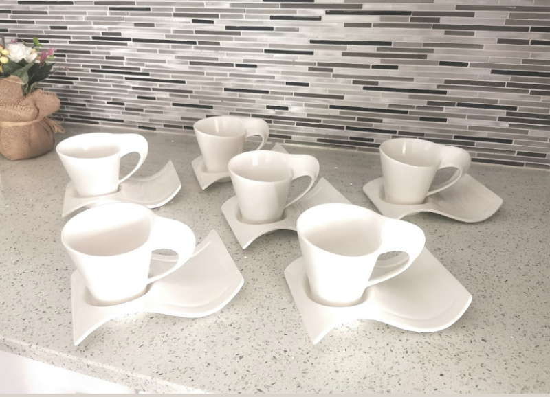 Modern cup & saucer set 12 pcs - Image 3