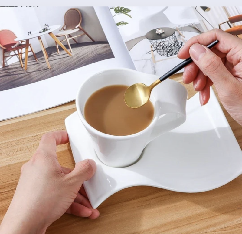 Modern cup & saucer set 12 pcs - Image 2