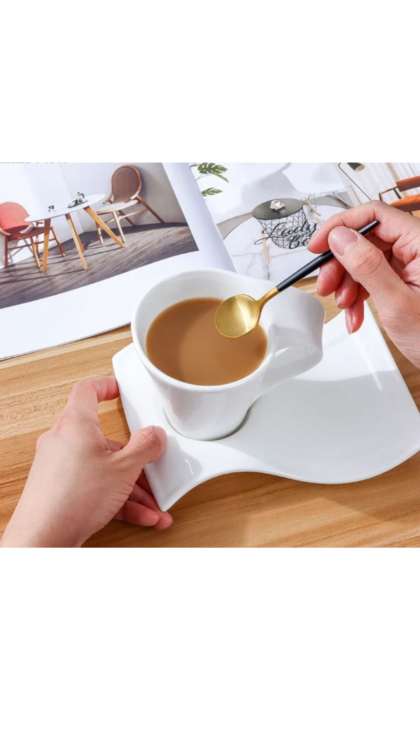 Modern cup & saucer set 12 pcs