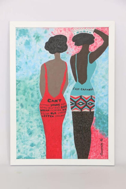 "Can" - Original Framed A3 Acrylic Art on Canvas