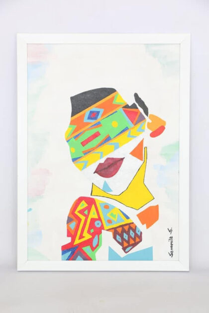 "Sebenzile" - Original Framed A3 Acrylic Art on Canvas