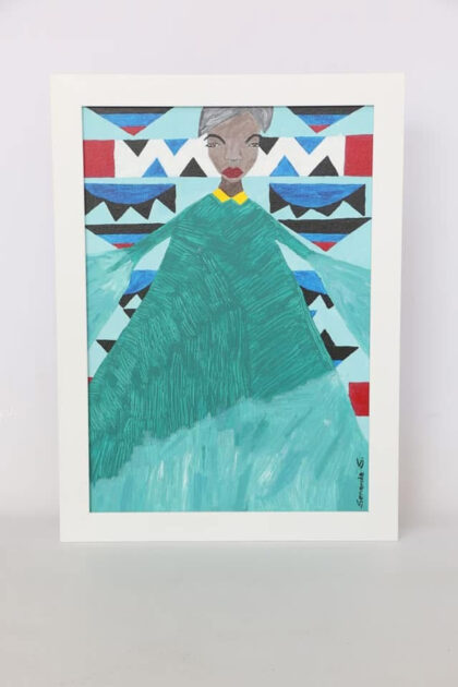 "Mkabayi" - Original Framed A3 Acrylic Art on Canvas
