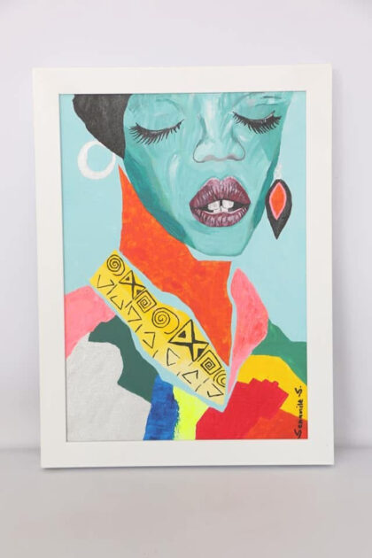 "Nandi" - Original Framed A3 Acrylic Art on Canvas